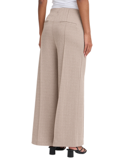 ICHI Kate Herringbone Jacquard Wide Leg Trousers, Fungi/Almond Milk - view 2, Fungi/Almond Milk