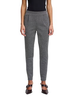 ICHI Kate Herringbone Jacquard Trousers, Black/White, Black/White