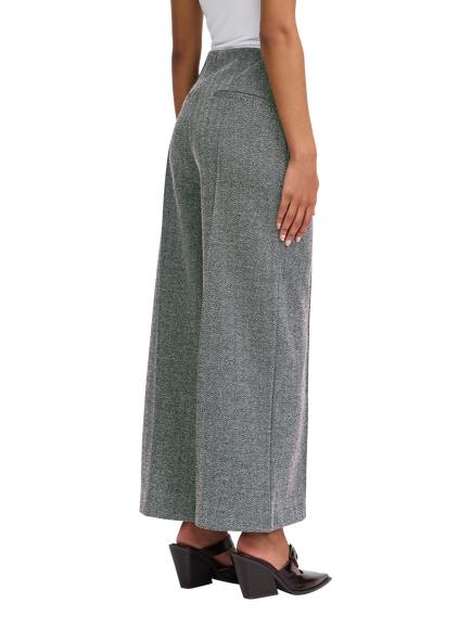 ICHI Kate Herringbone Trousers, Black/White - view 2, Black/White