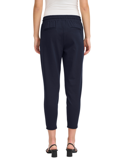ICHI Kate Drawstring Waist Trousers, Total Eclipse - view 2, Total Eclipse