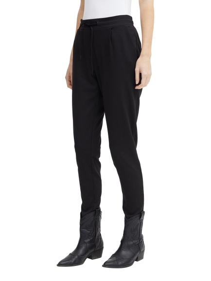 ICHI Kate Drawstring Waist Trousers, Black, Black