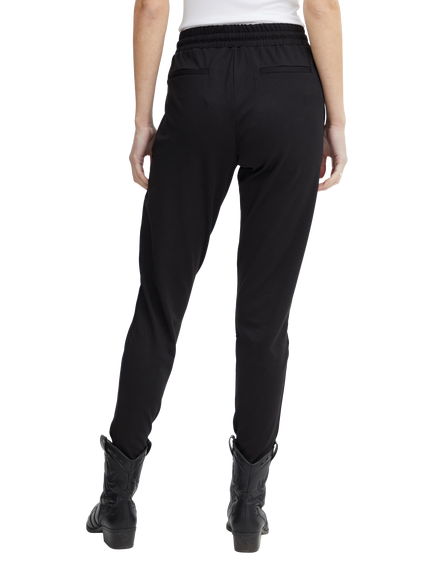 ICHI Kate Drawstring Waist Trousers, Black - view 2, Black