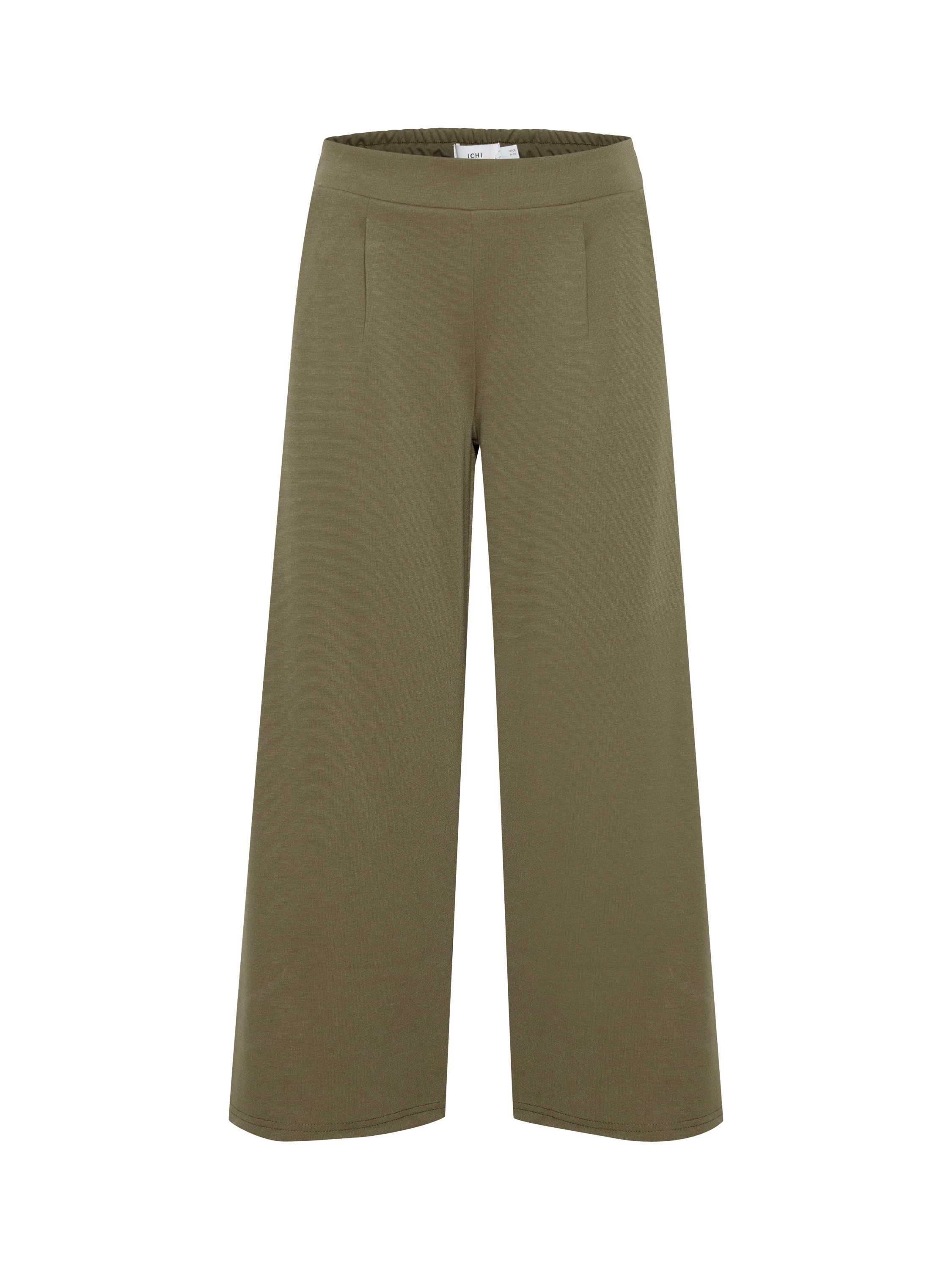 Product image 5 of 7, which shows ICHI Kate Cropped Wide Leg Trousers, Kalamata, XS