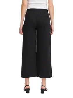 ICHI Kate Cropped Wide Leg Trousers - view 2, Black