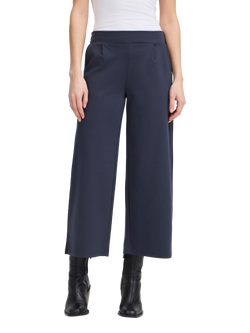 ICHI Kate Cropped Wide Leg Trousers, Total Eclipse