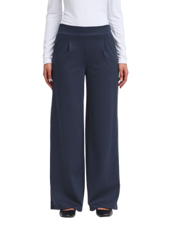 ICHI Kate Wide Leg Trousers, Total Eclipse