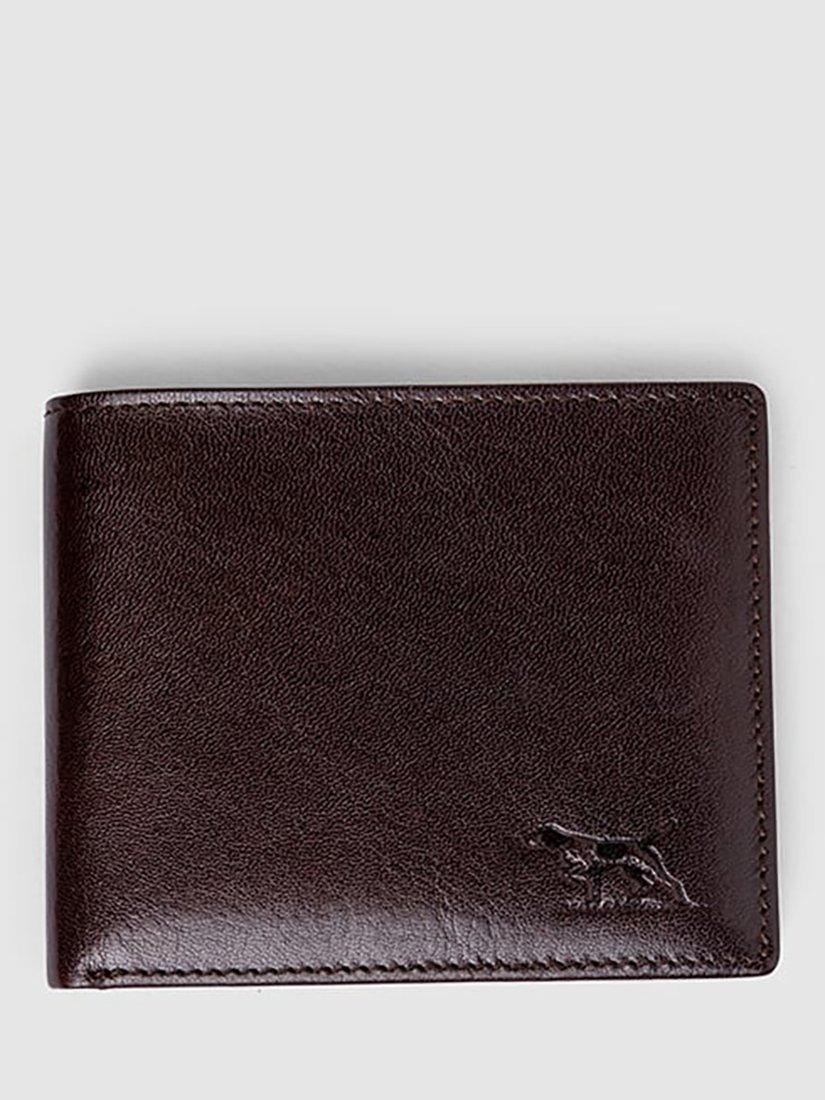 Product image 1 of 6, which shows Rodd & Gunn Wakefield Slim Bi-fold Leather Wallet, Chocolate, One Size