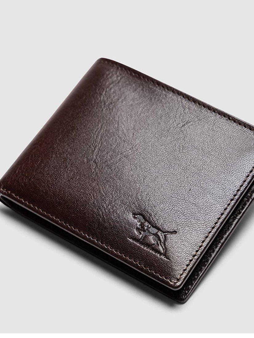 Product image 4 of 6, which shows Rodd & Gunn Wakefield Slim Bi-fold Leather Wallet, Chocolate, One Size