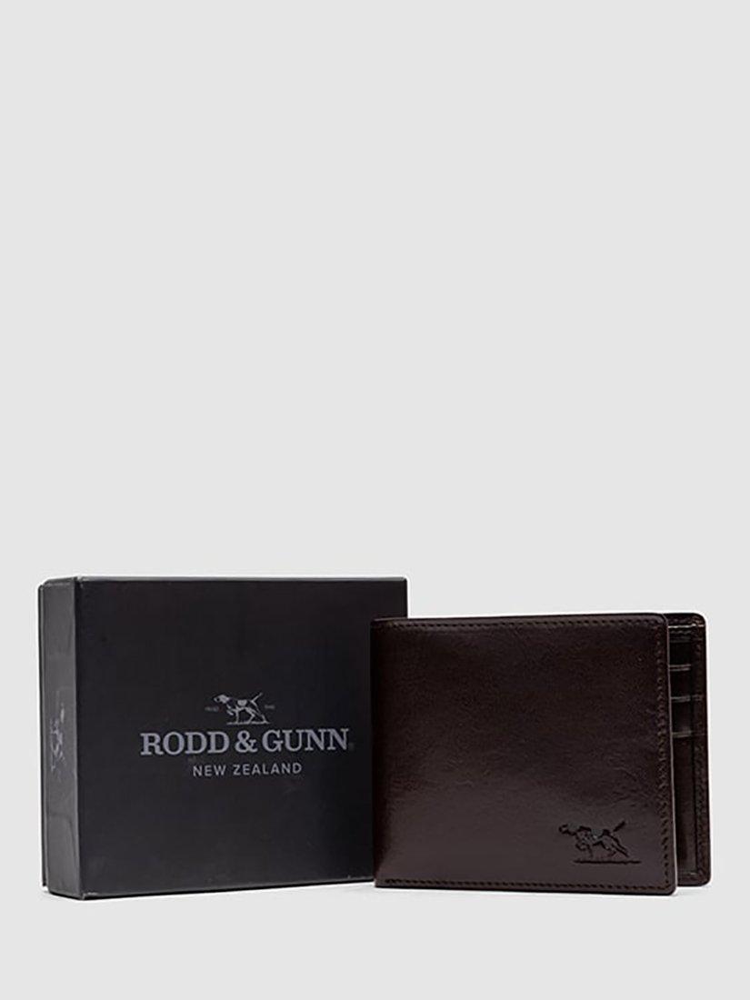 Product image 6 of 6, which shows Rodd & Gunn Wakefield Slim Bi-fold Leather Wallet, Chocolate, One Size