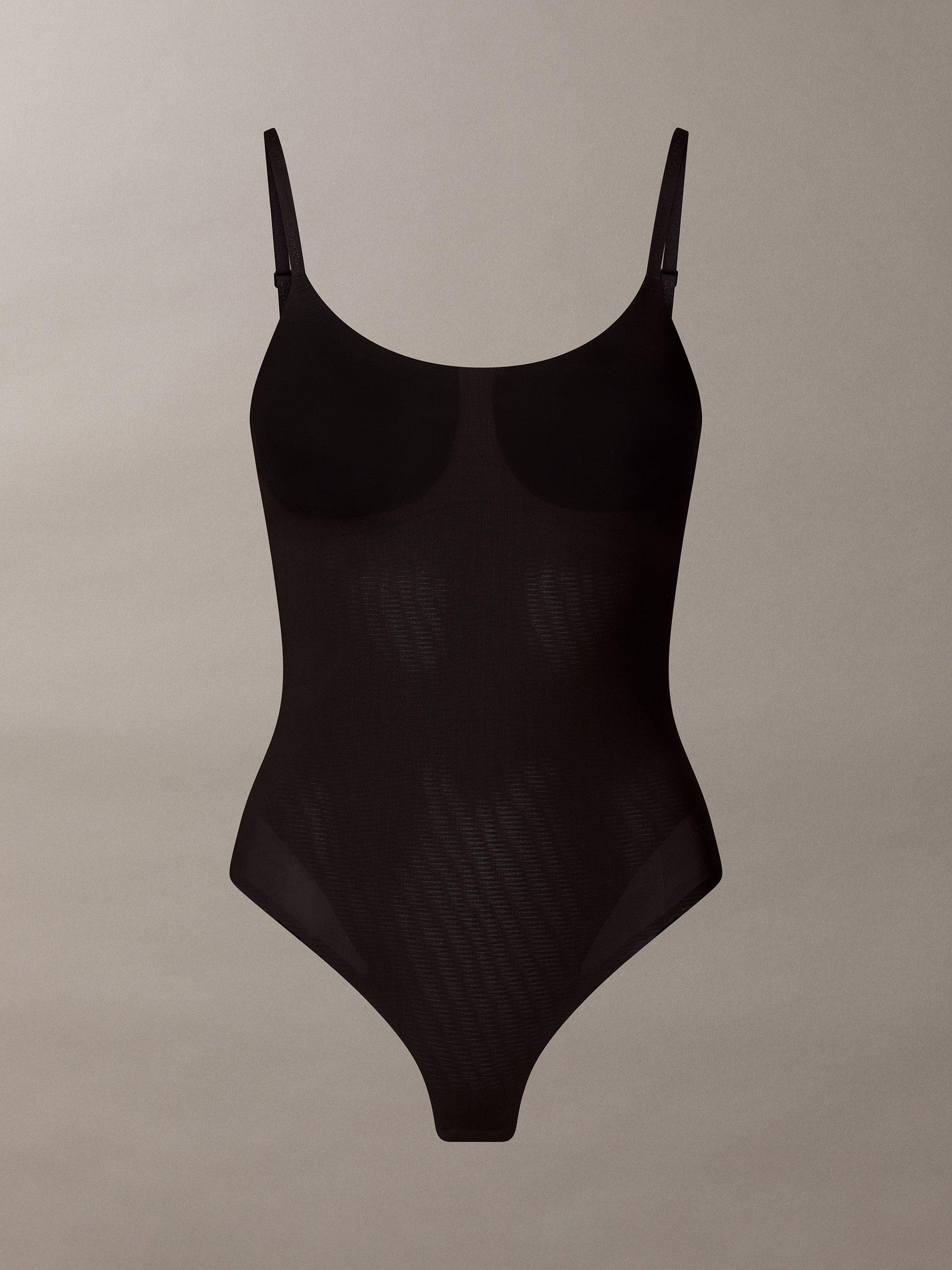 Product image 7 of 8, which shows Calvin Klein Stay-Put Mesh Shapewear Bodysuit, Black, XS