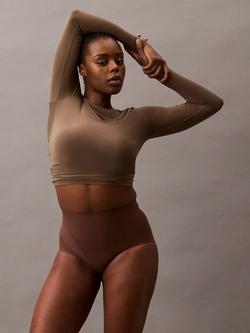 Calvin Klein Stay-Put Mesh High Waist Shapewear Knickers, Brown