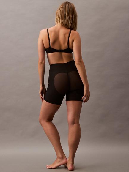 Calvin Klein Stay-Put Mesh High Waist Shapewear Mid-Thigh Shorts - view 2, Black
