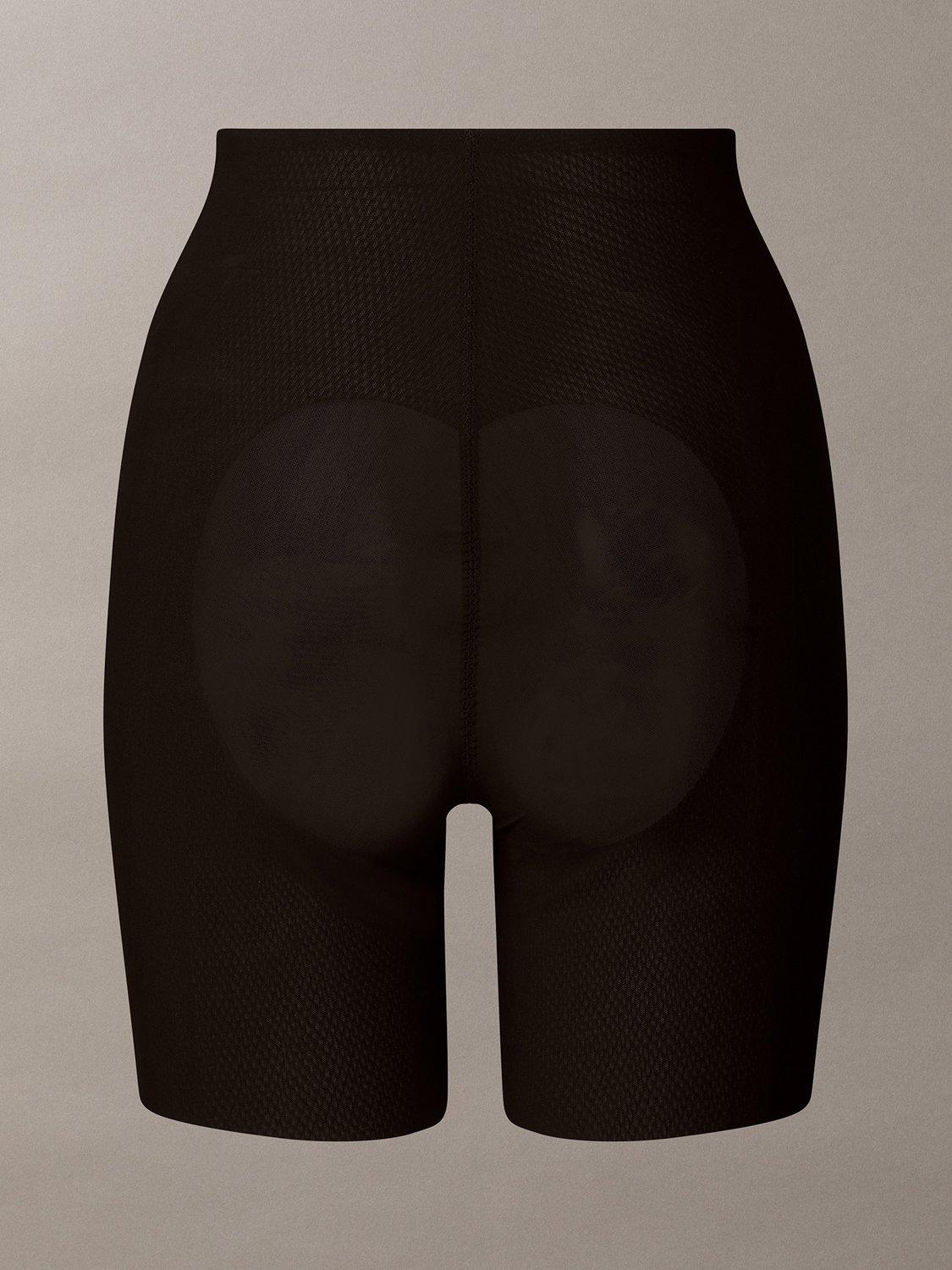 Product image 6 of 6, which shows Calvin Klein Stay-Put Mesh High Waist Shapewear Mid-Thigh Shorts, Black, XS