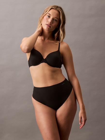 Calvin Klein Stay-Put Mesh High Waist Shapewear Thong, Black