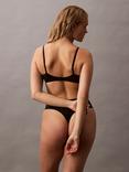 Calvin Klein Stay-Put Mesh High Waist Shapewear Thong, Black