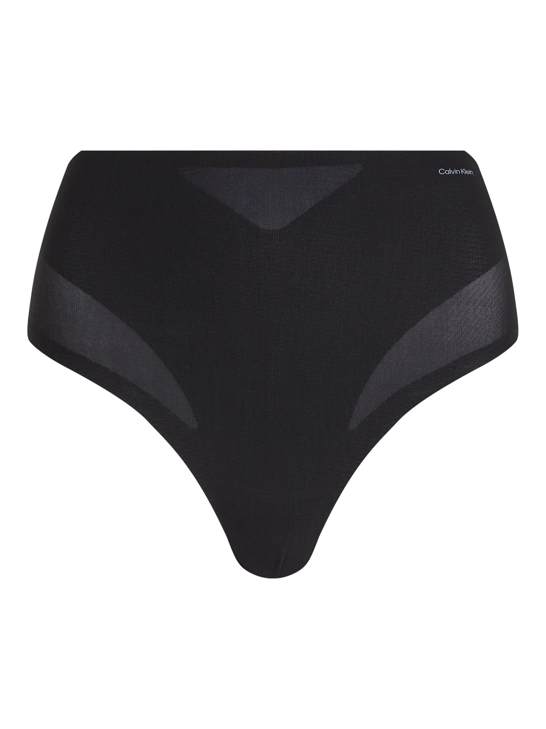 Product image 7 of 7, which shows Calvin Klein Stay-Put Mesh High Waist Shapewear Thong, Black, XS
