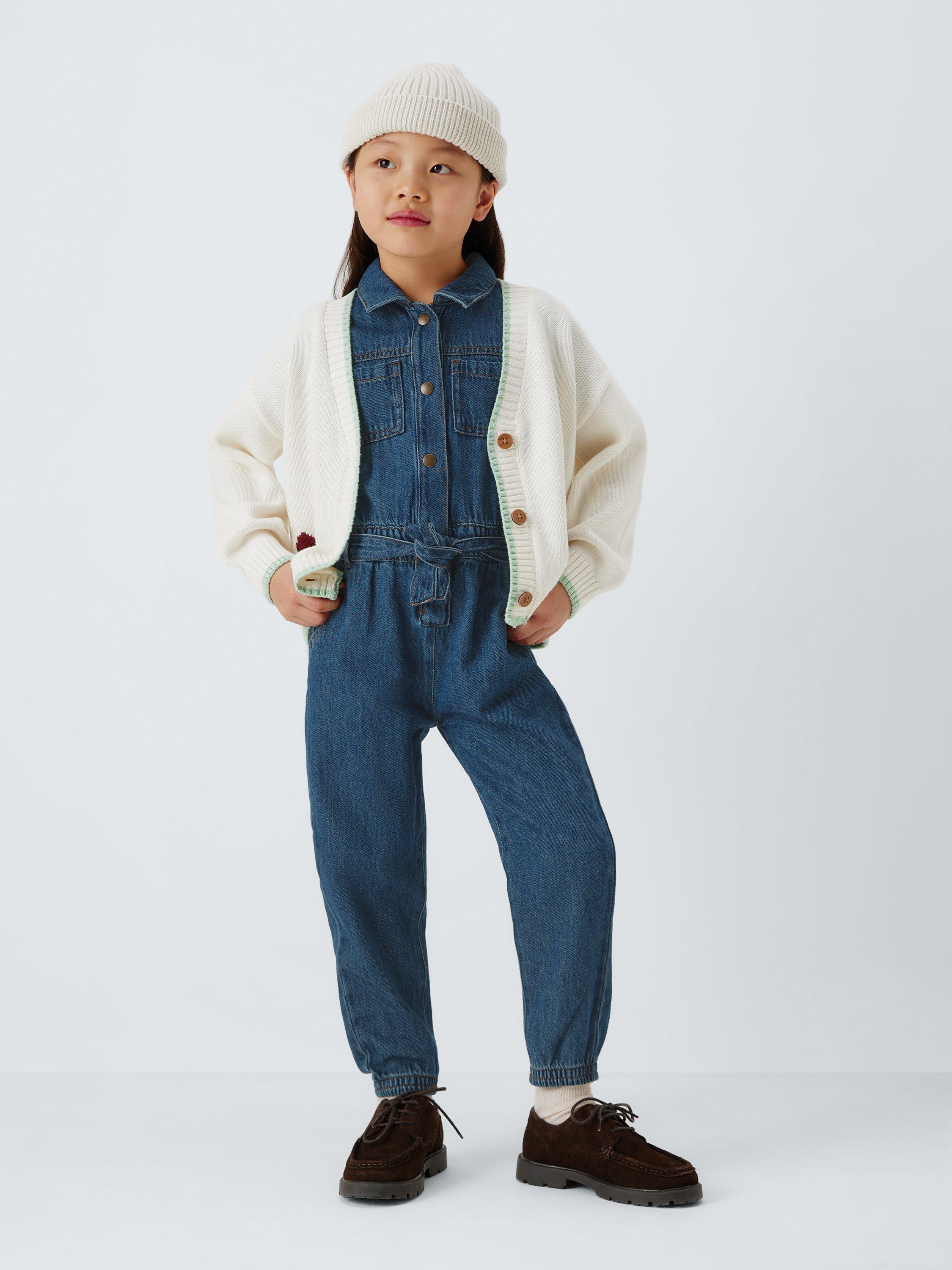 Product image 2 of 7, which shows John Lewis Kids' Denim Boilersuit, Blue, 7 years