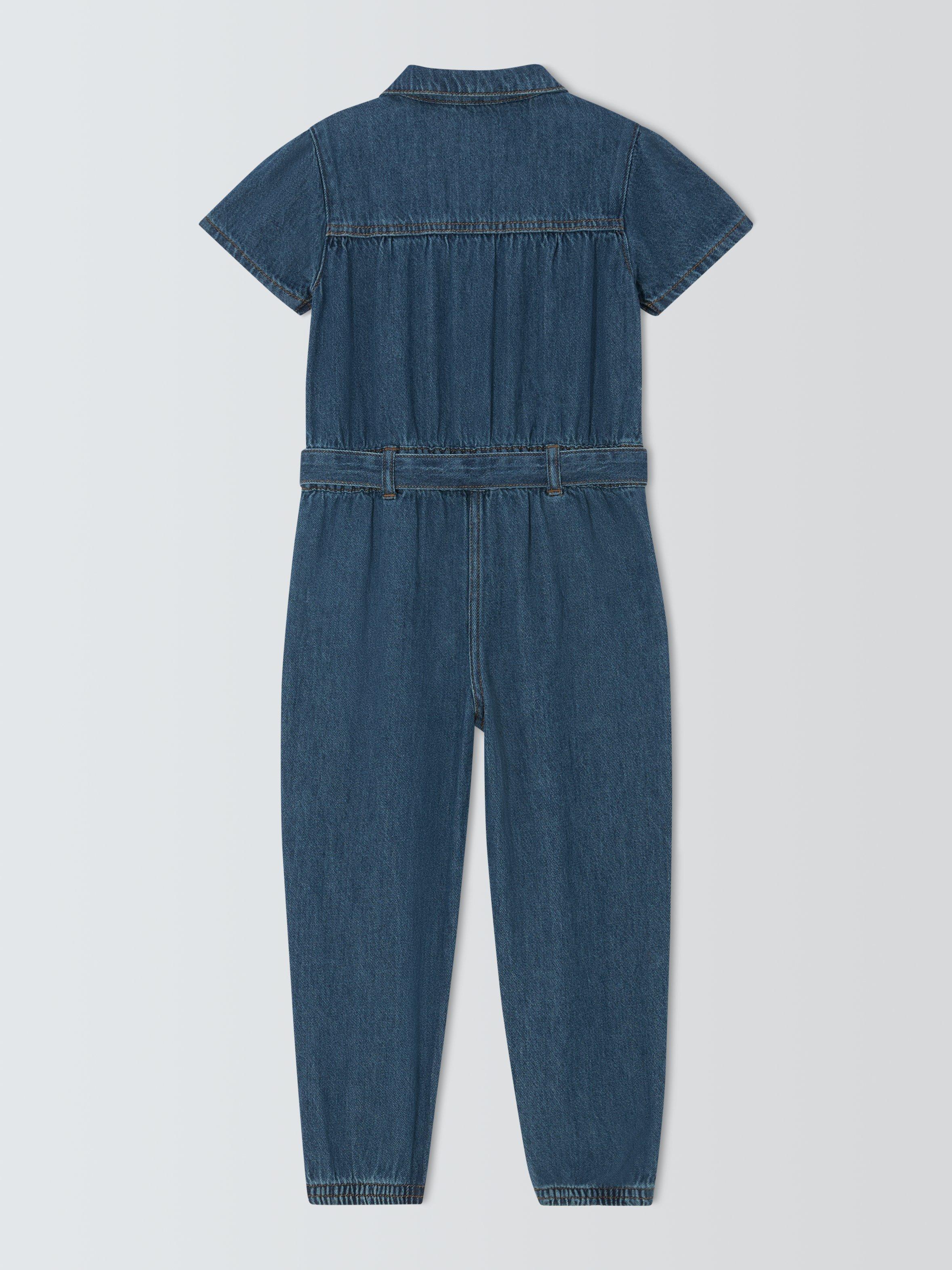 Product image 4 of 7, which shows John Lewis Kids' Denim Boilersuit, Blue, 7 years