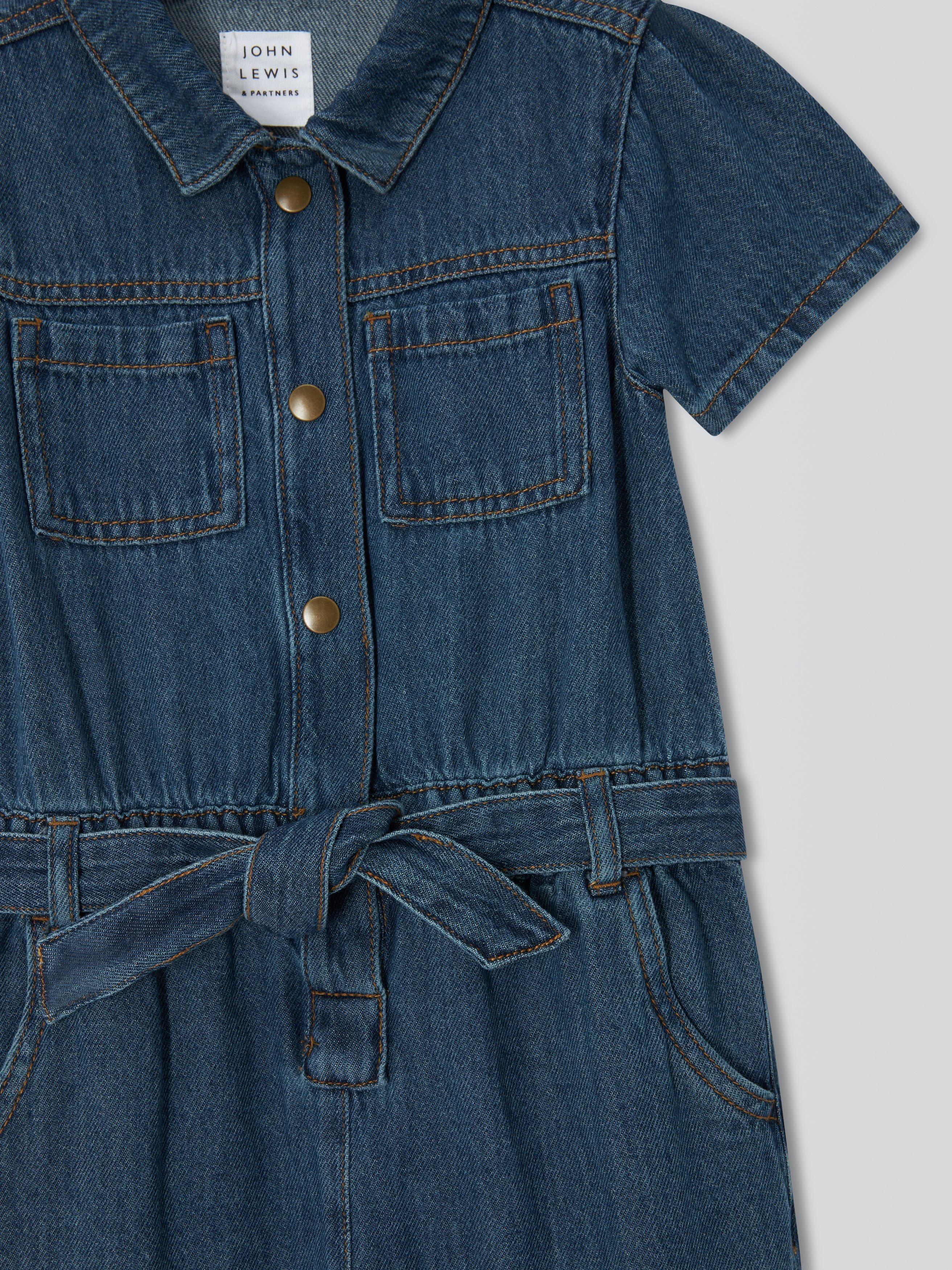 Product image 5 of 7, which shows John Lewis Kids' Denim Boilersuit, Blue, 7 years