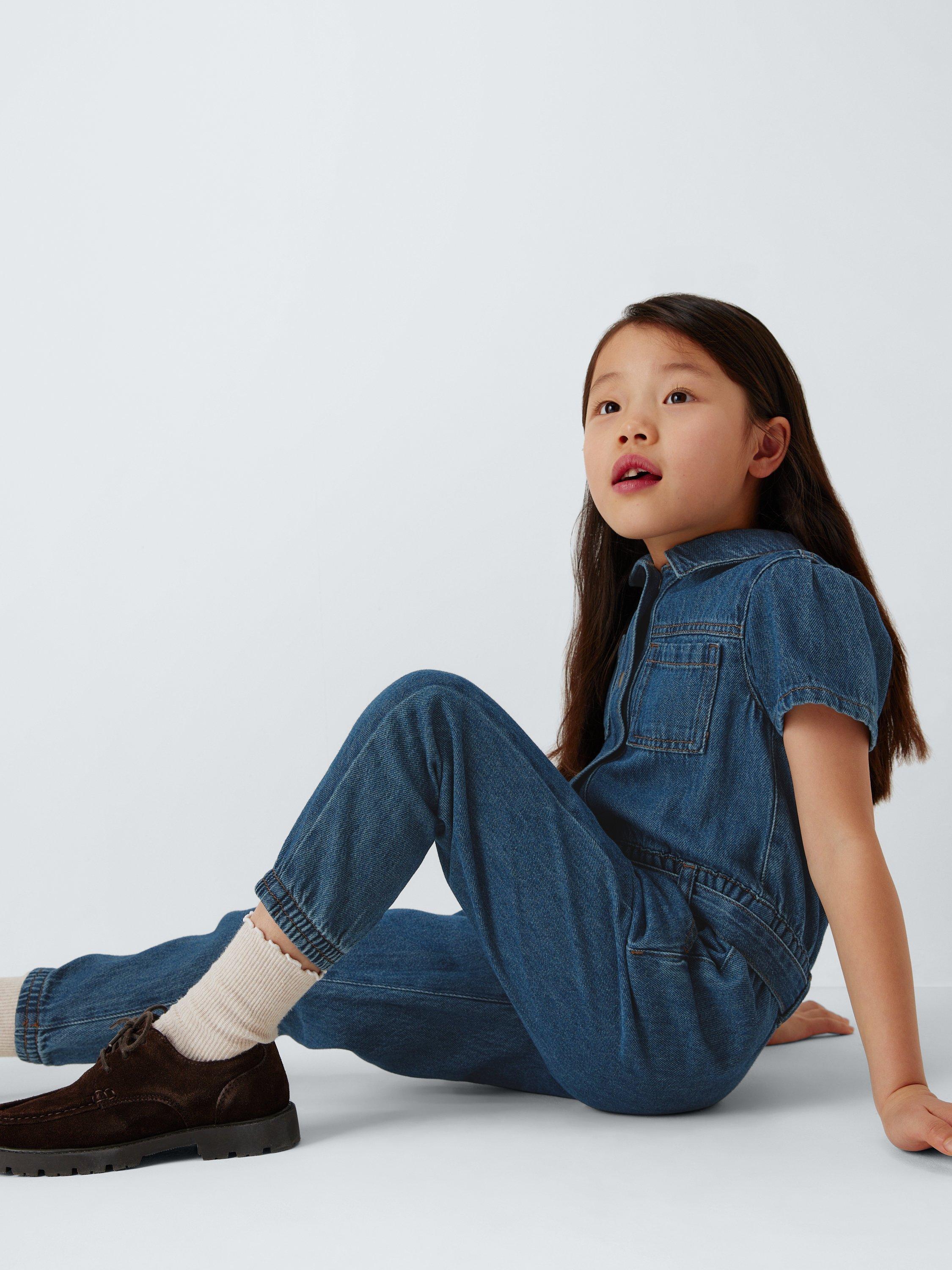 Product image 7 of 7, which shows John Lewis Kids' Denim Boilersuit, Blue, 7 years
