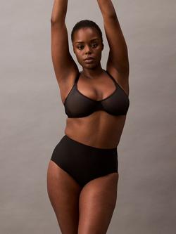 Calvin Klein Stay-Put Mesh High Waist Shapewear Knickers, Black