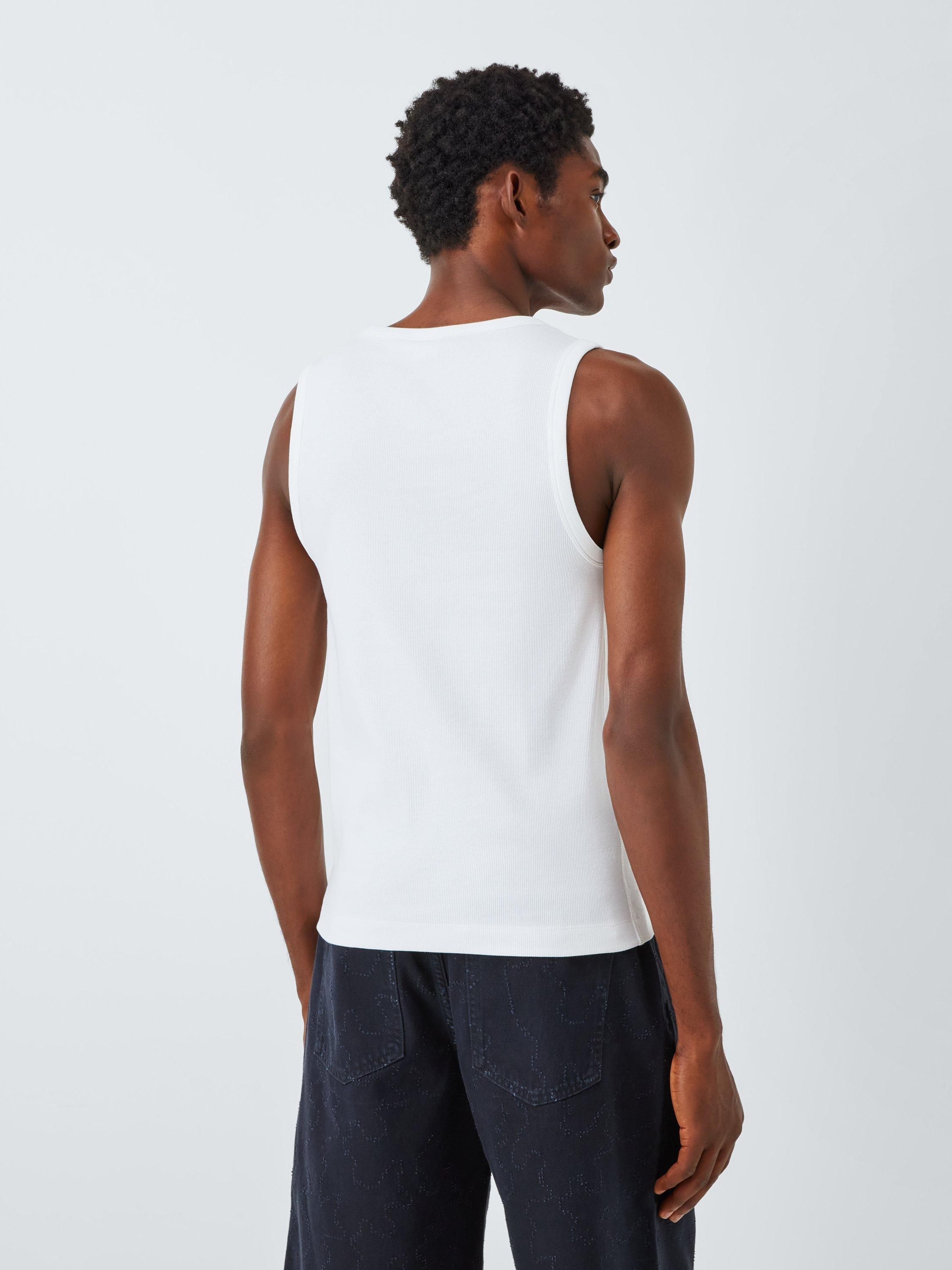 Product image 2 of 6, which shows Kin Ribbed Jersey Vest, Cloud Dancer, S