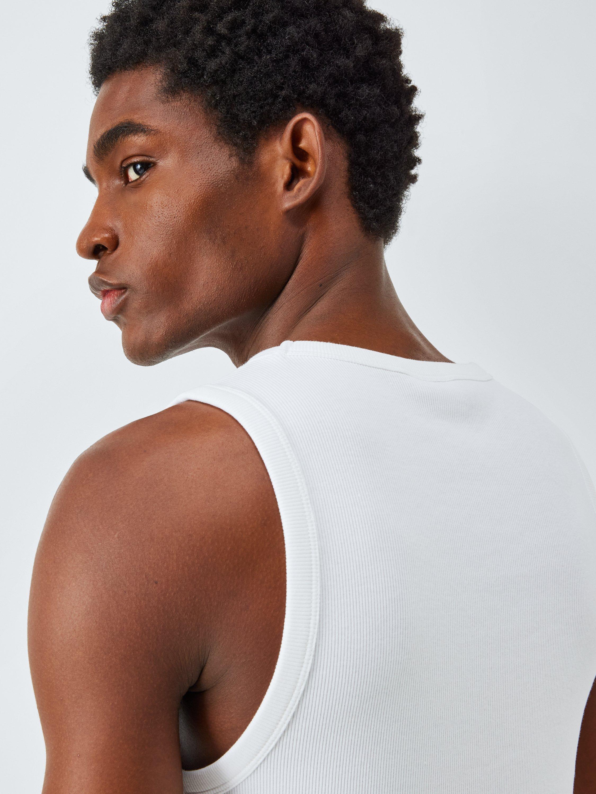 Product image 6 of 6, which shows Kin Ribbed Jersey Vest, Cloud Dancer, S