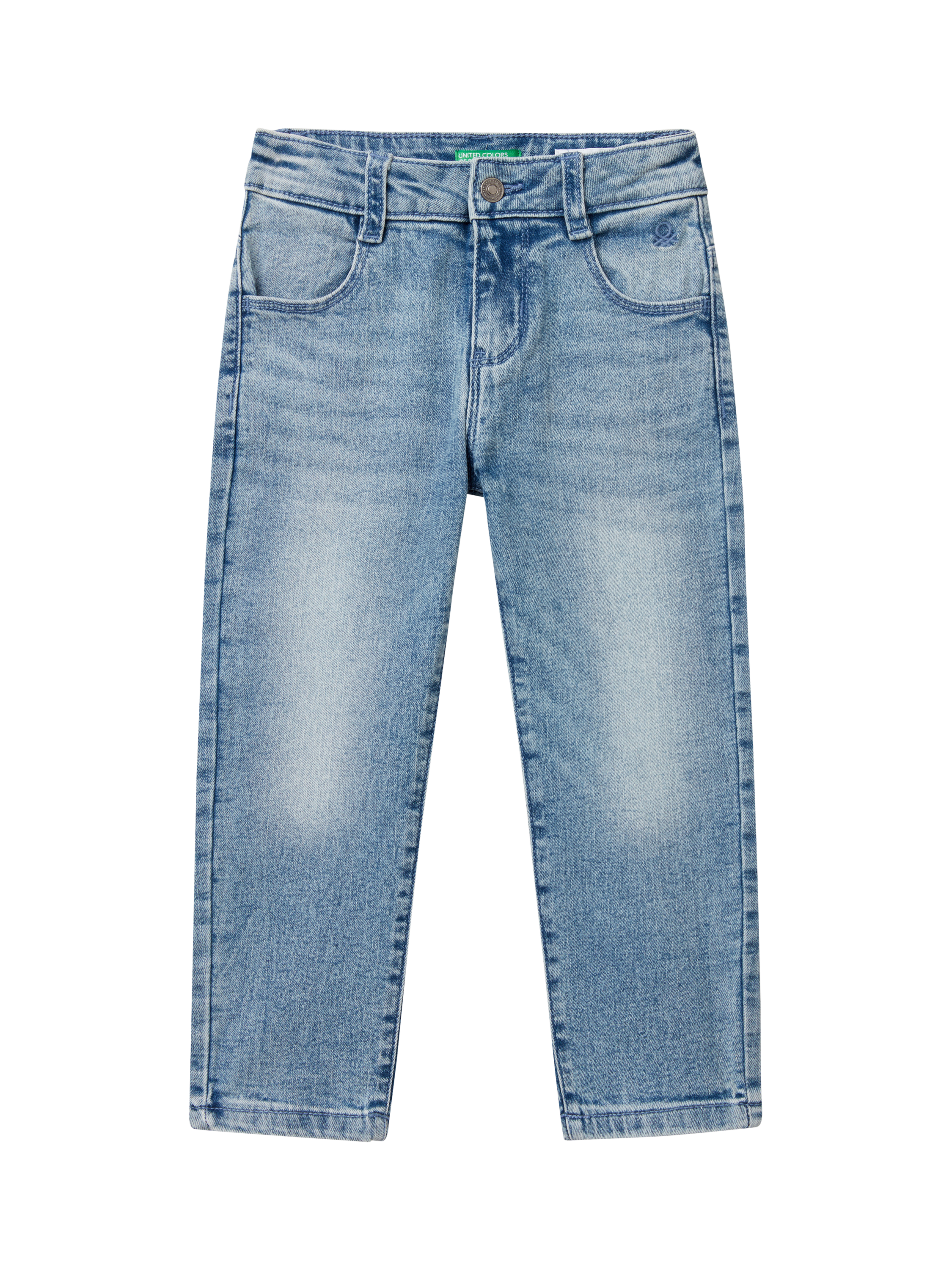 Product image 1 of 3, which shows Benetton Kids' Skinny Jeans, Sky Blue, 18-24 months