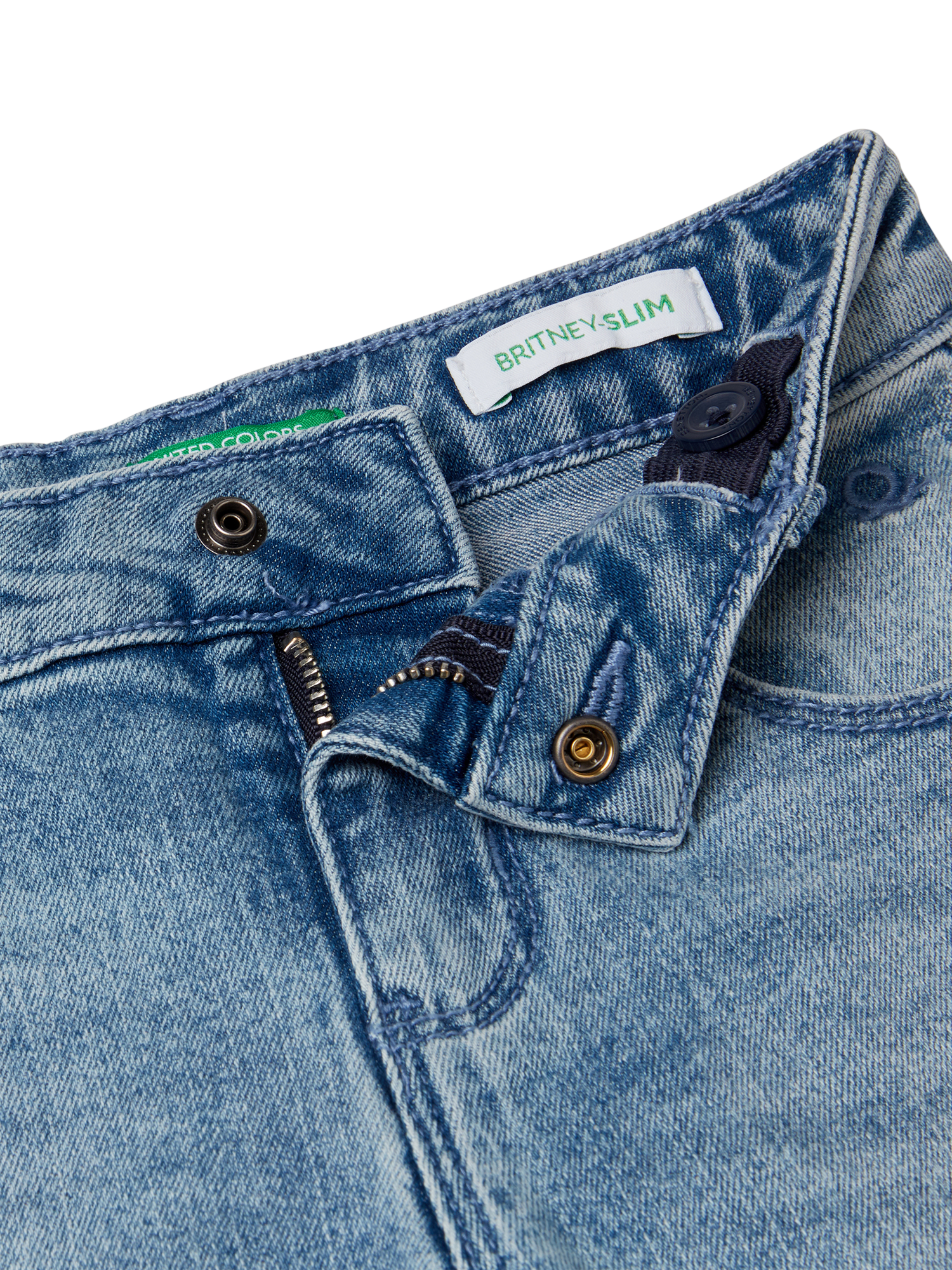 Product image 3 of 3, which shows Benetton Kids' Skinny Jeans, Sky Blue, 18-24 months
