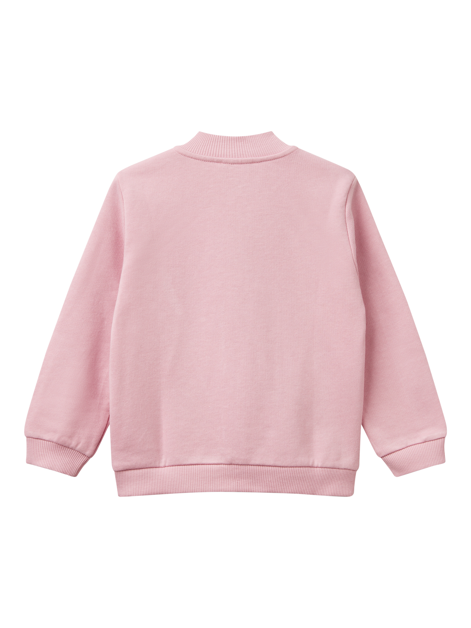 Product image 2 of 3, which shows Benetton Kids' Heart Glitter Zipped Sweatshirt, Pink, 18-24 months