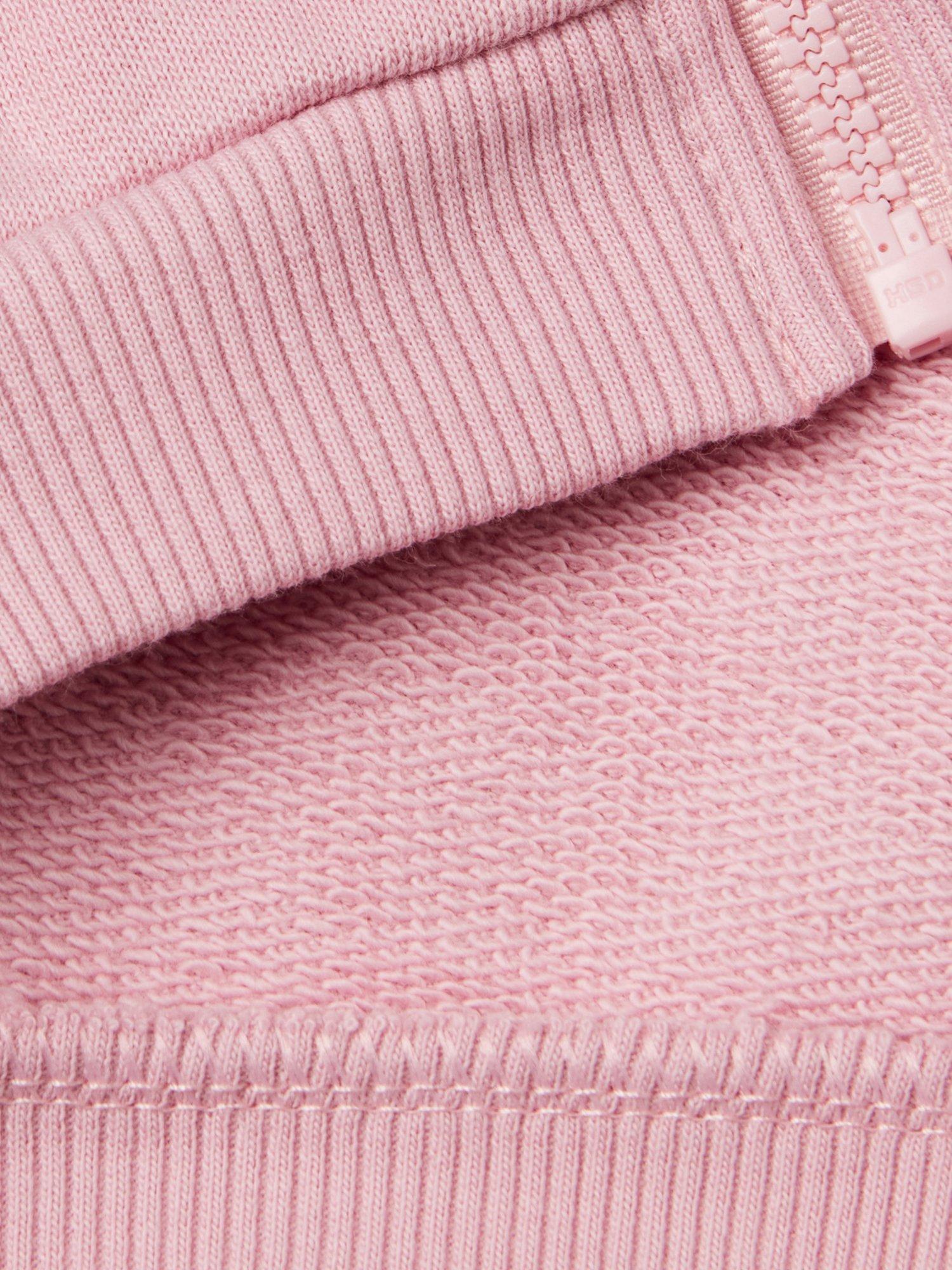 Product image 3 of 3, which shows Benetton Kids' Heart Glitter Zipped Sweatshirt, Pink, 18-24 months