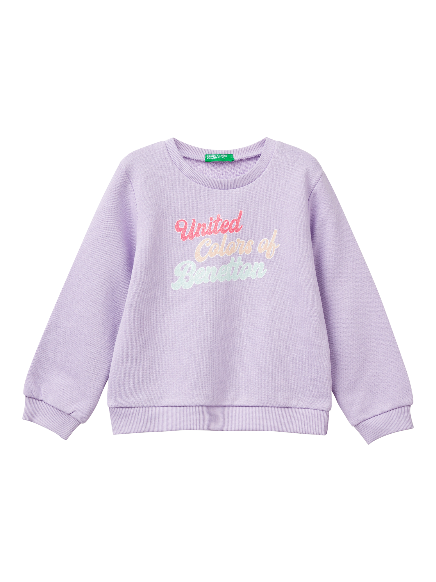 Product image 1 of 3, which shows Benetton Kids' Logo Sweatshirt, Lilac, 18-24 months