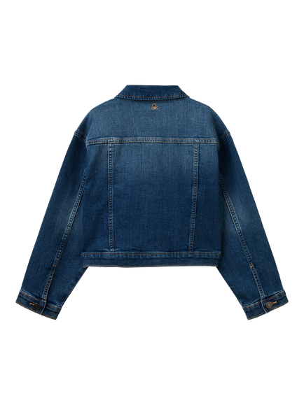Benetton Kids' Denim Jacket, Blue - view 2, Blue