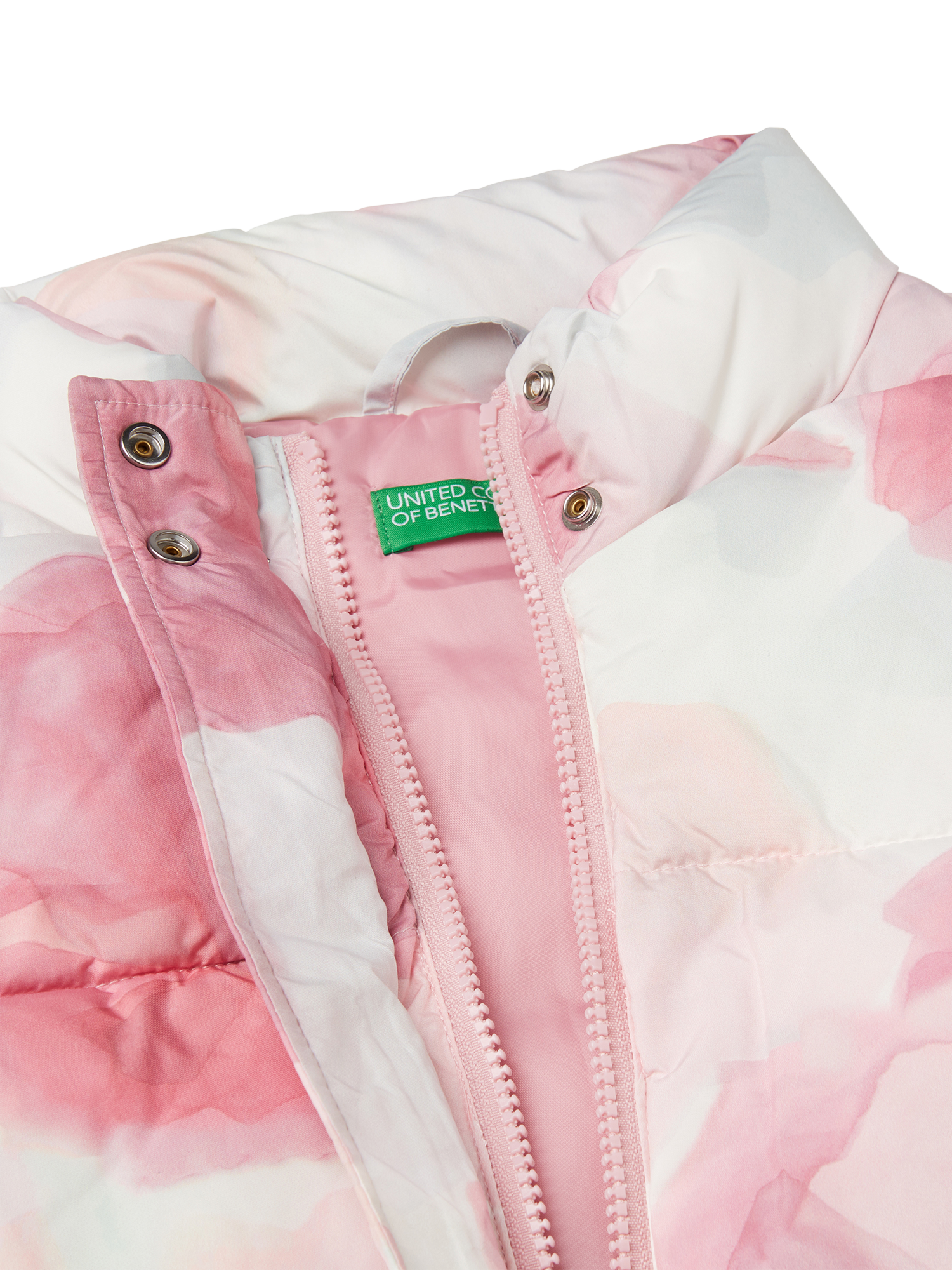 Product image 3 of 3, which shows Benetton Kids' Abstract Gilet, Pink/Multi, 8-9 years