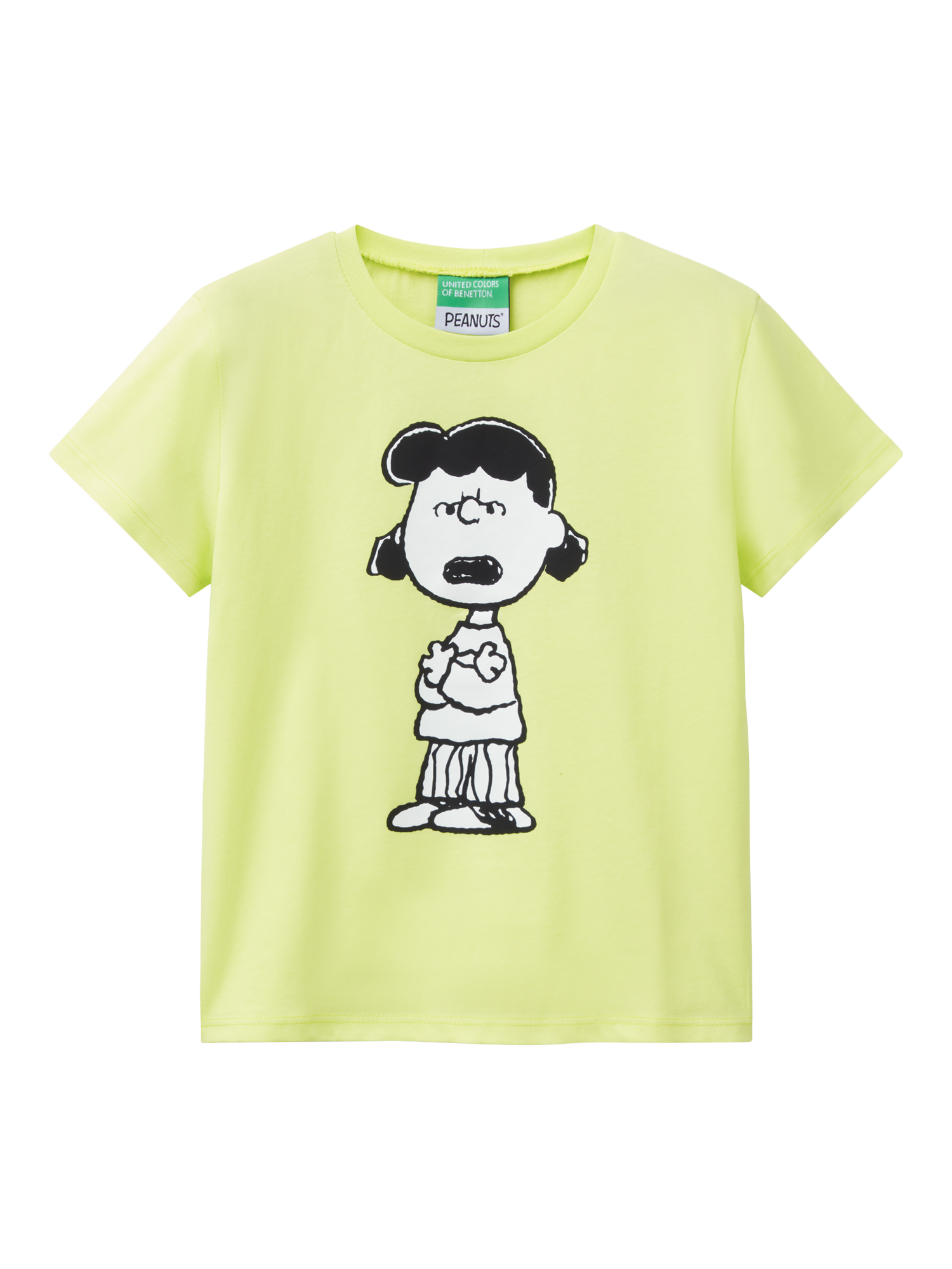 Benetton Kids' Peanuts Graphic T-Shirt, Lime