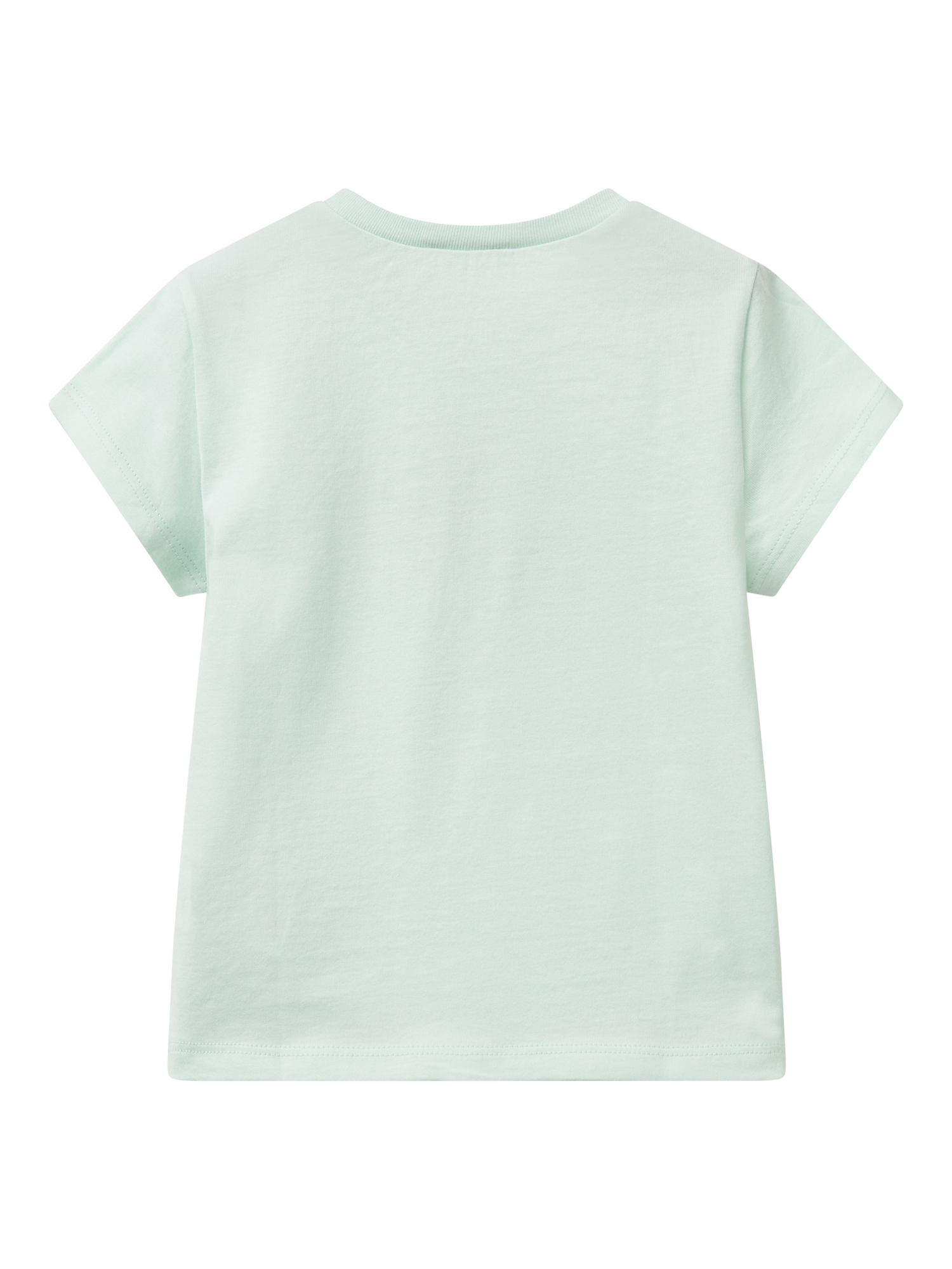 Product image 2 of 3, which shows Benetton Kids' Glitter Heart Logo T-Shirt, Teal Green, 18-24 months