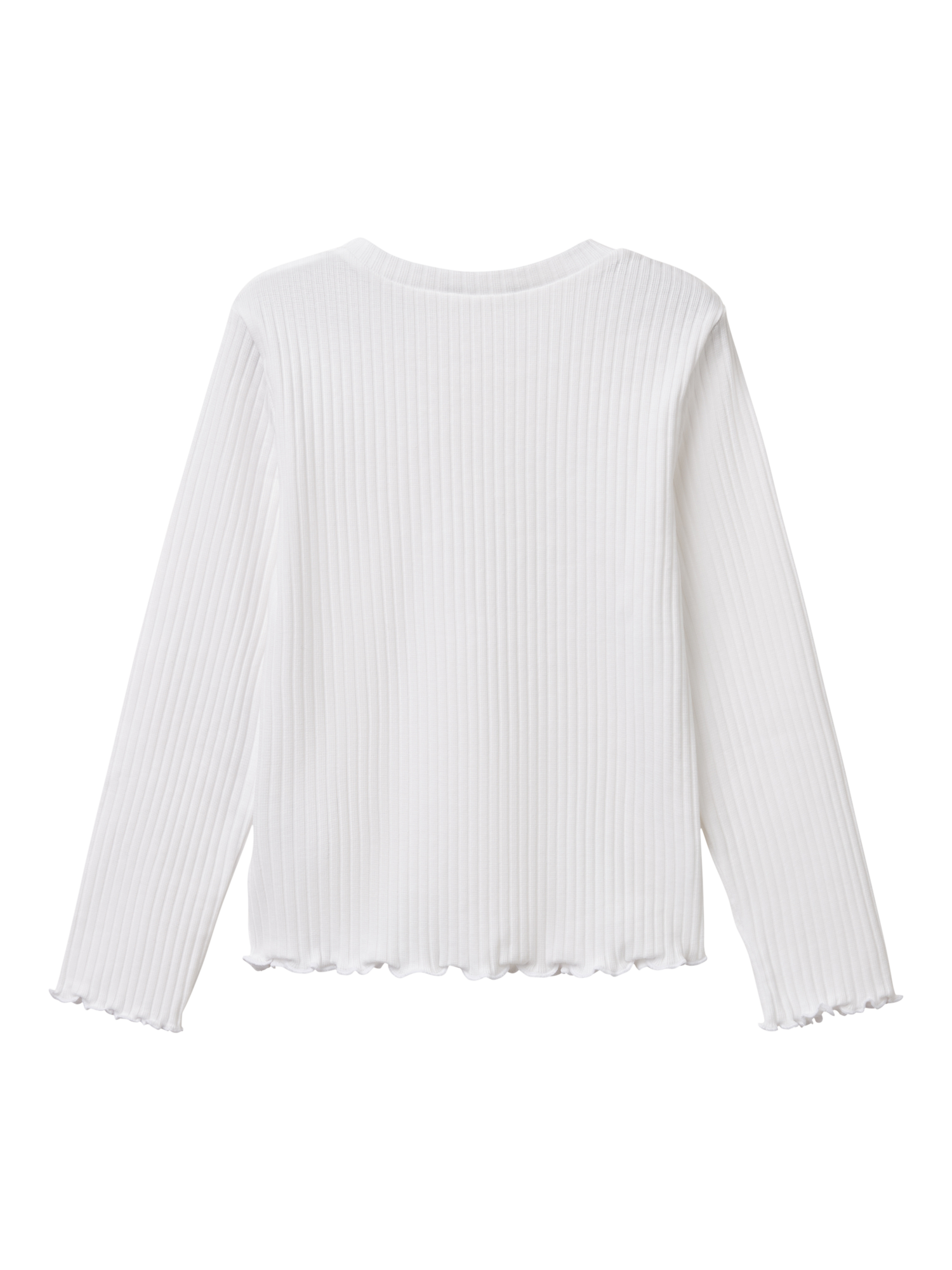 Product image 2 of 3, which shows Benetton Kids' Ribbed Long Sleeve T-Shirt, Optical White, 18-24 months