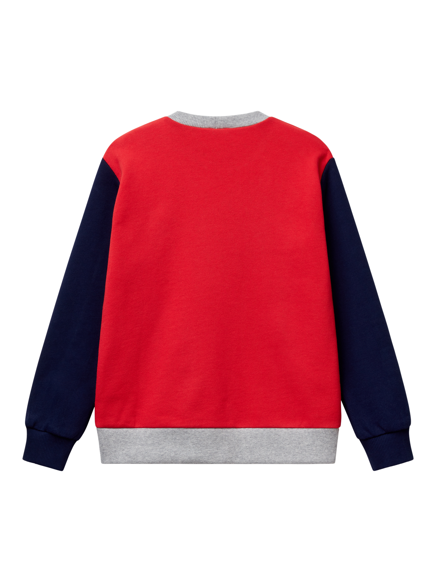 Product image 2 of 3, which shows Benetton Kids' Logo Colour Block Sweatshirt, Red/Navy, 7-8 years