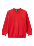 Benetton Kids' Logo Embroidered Jumper, Red