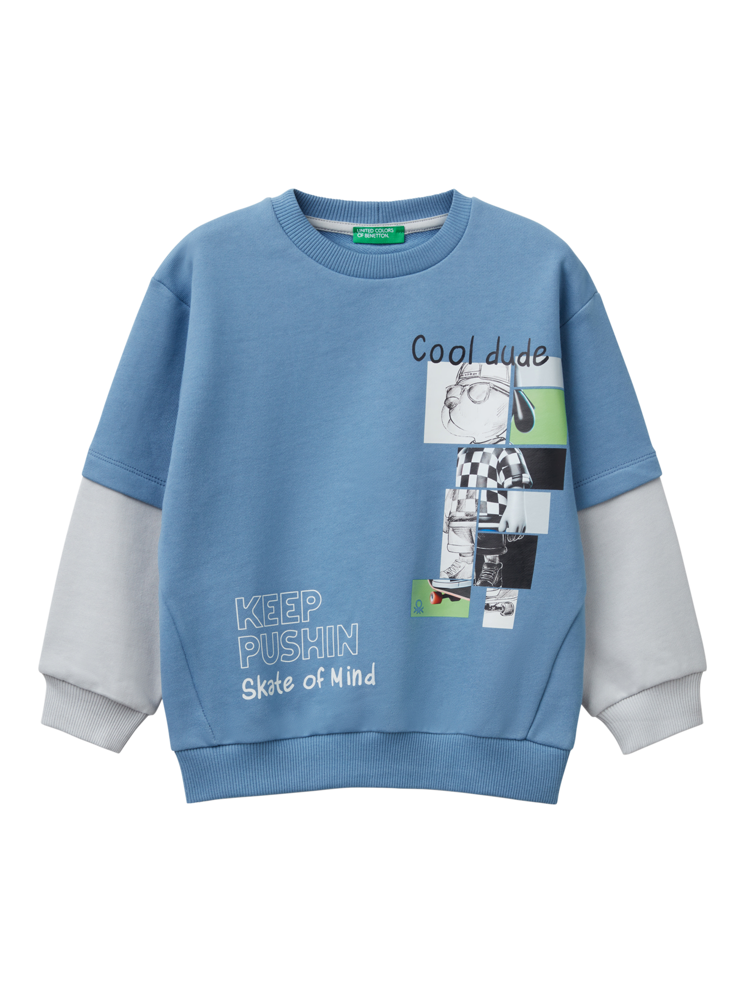 Benetton Kids' Graphic Sweatshirt, Sugar Paper