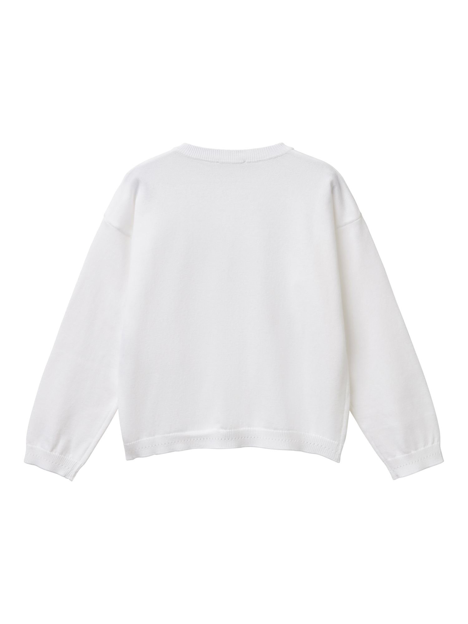 Product image 2 of 3, which shows Benetton Kids' Knitted Cardigan, Optical White, 18-24 months