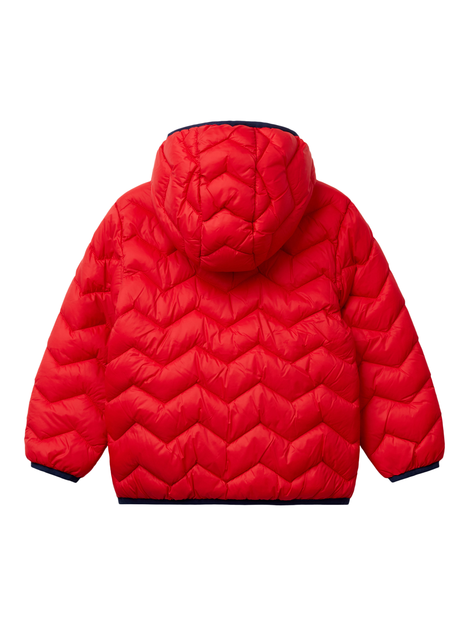 Product image 2 of 3, which shows Benetton Kids' Zig Zag Down Hooded Jacket, Red, 2-3 years