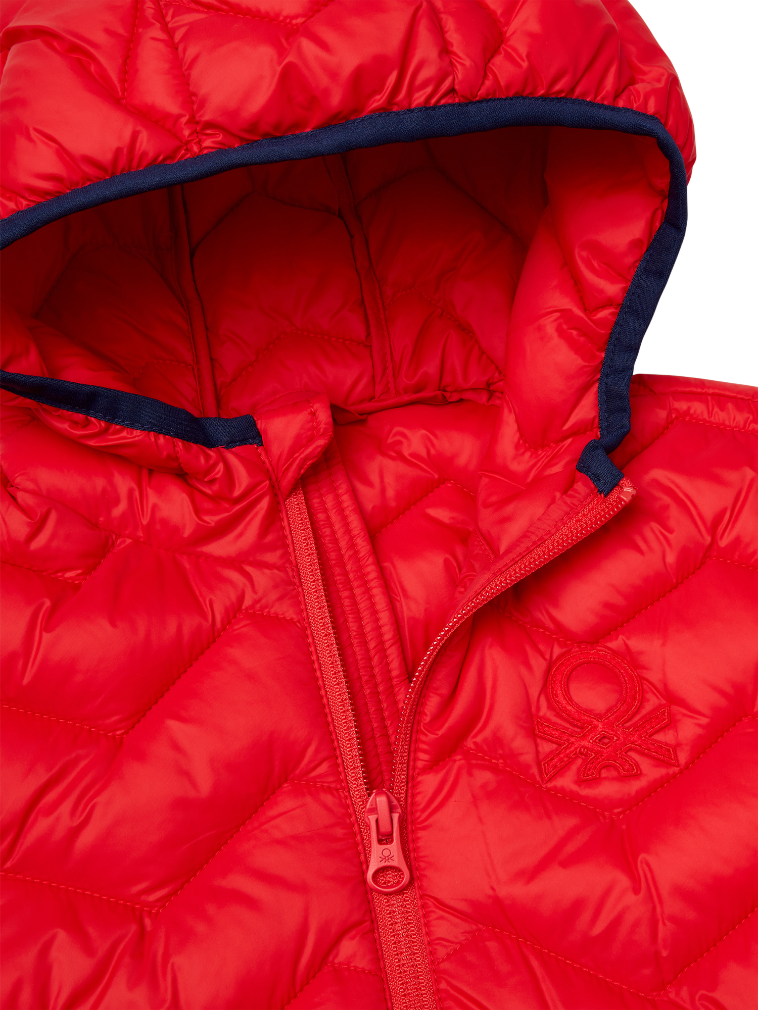 Product image 3 of 3, which shows Benetton Kids' Zig Zag Down Hooded Jacket, Red, 2-3 years