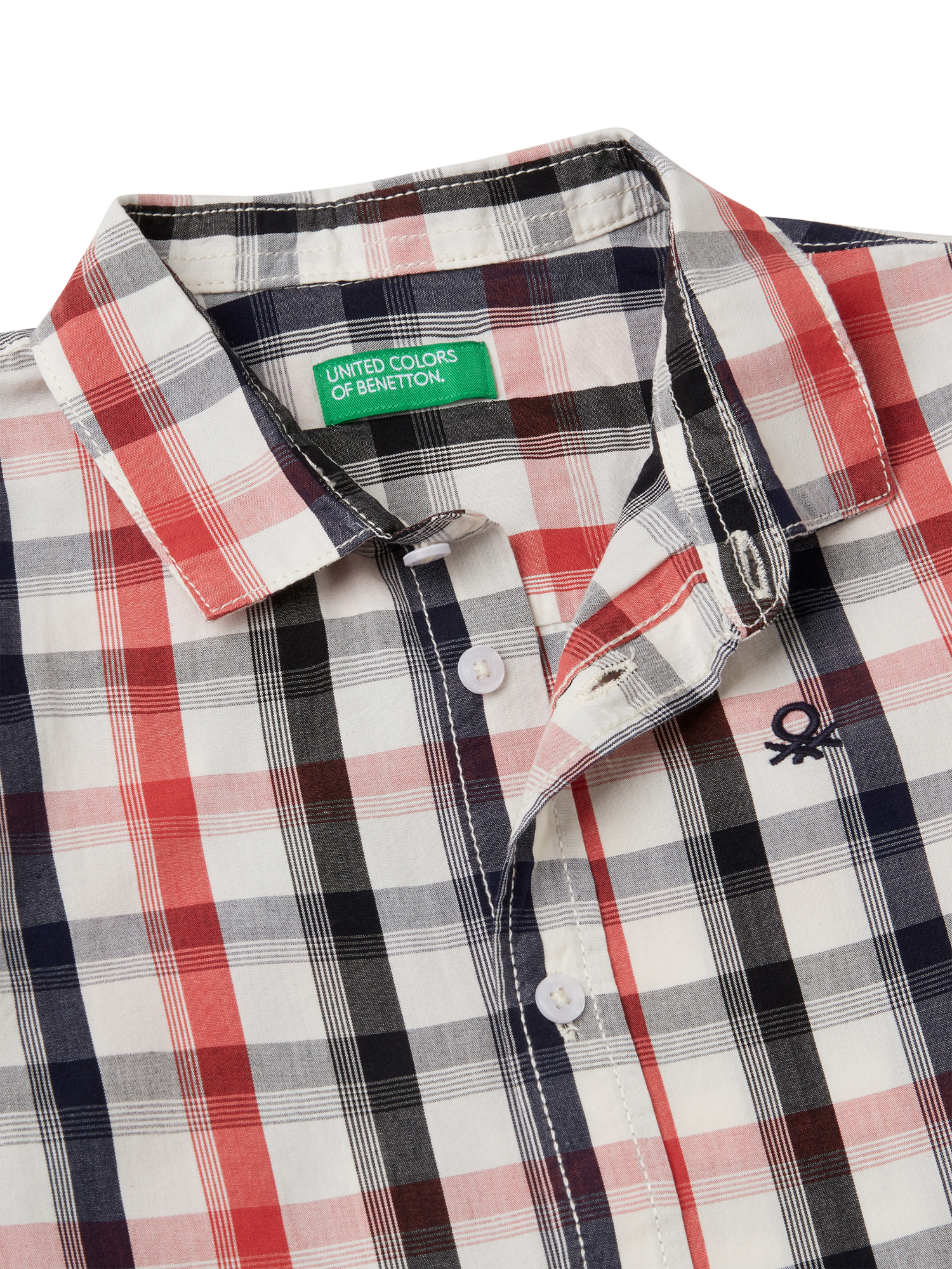 Product image 3 of 3, which shows Benetton Kids' Check Long Sleeve Shirt, Multi, 3-4 years