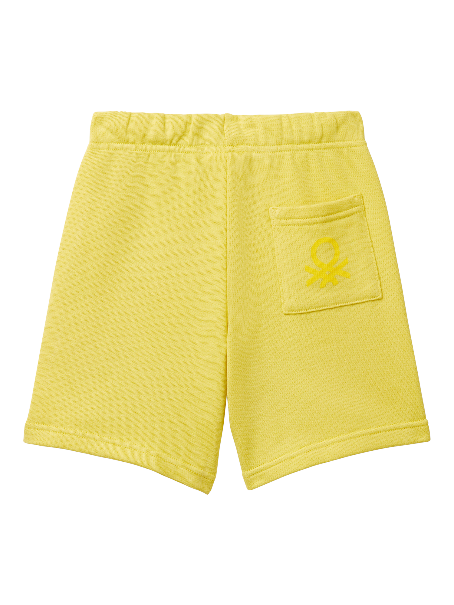 Product image 2 of 3, which shows Benetton Kids' Cotton Fleece Shorts, Lime, 18-24 months