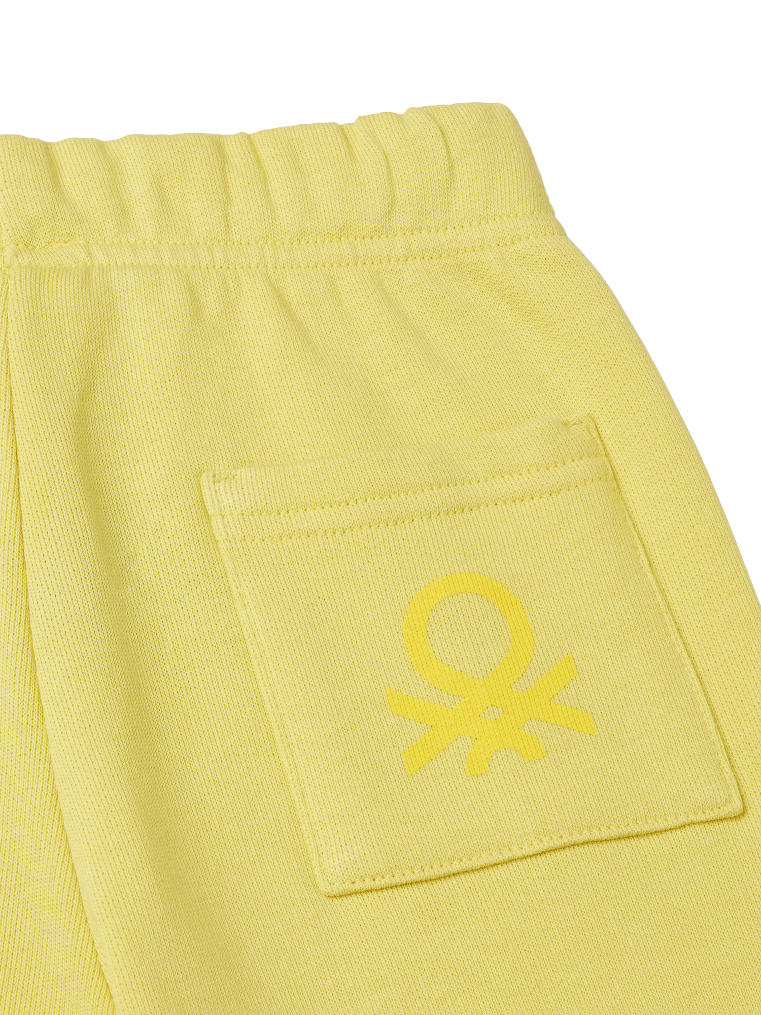 Product image 3 of 3, which shows Benetton Kids' Cotton Fleece Shorts, Lime, 18-24 months
