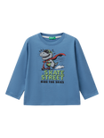Benetton Kids' Skate Street Graphic Long Sleeve T-Shirt, Sugar Paper
