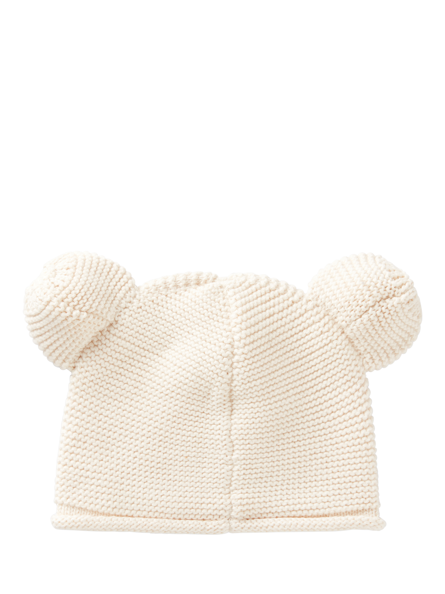 Product image 2 of 3, which shows Benetton Kids' Animal Ears Knitted Beanie, Beige, 0-3 months