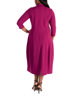 chesca Crepe Jersey Boulle Dress, Fuchsia - view 2, Fuchsia