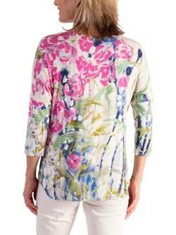 chesca Spring Meadow Batwing Top, White/Pink - view 2, White/Pink